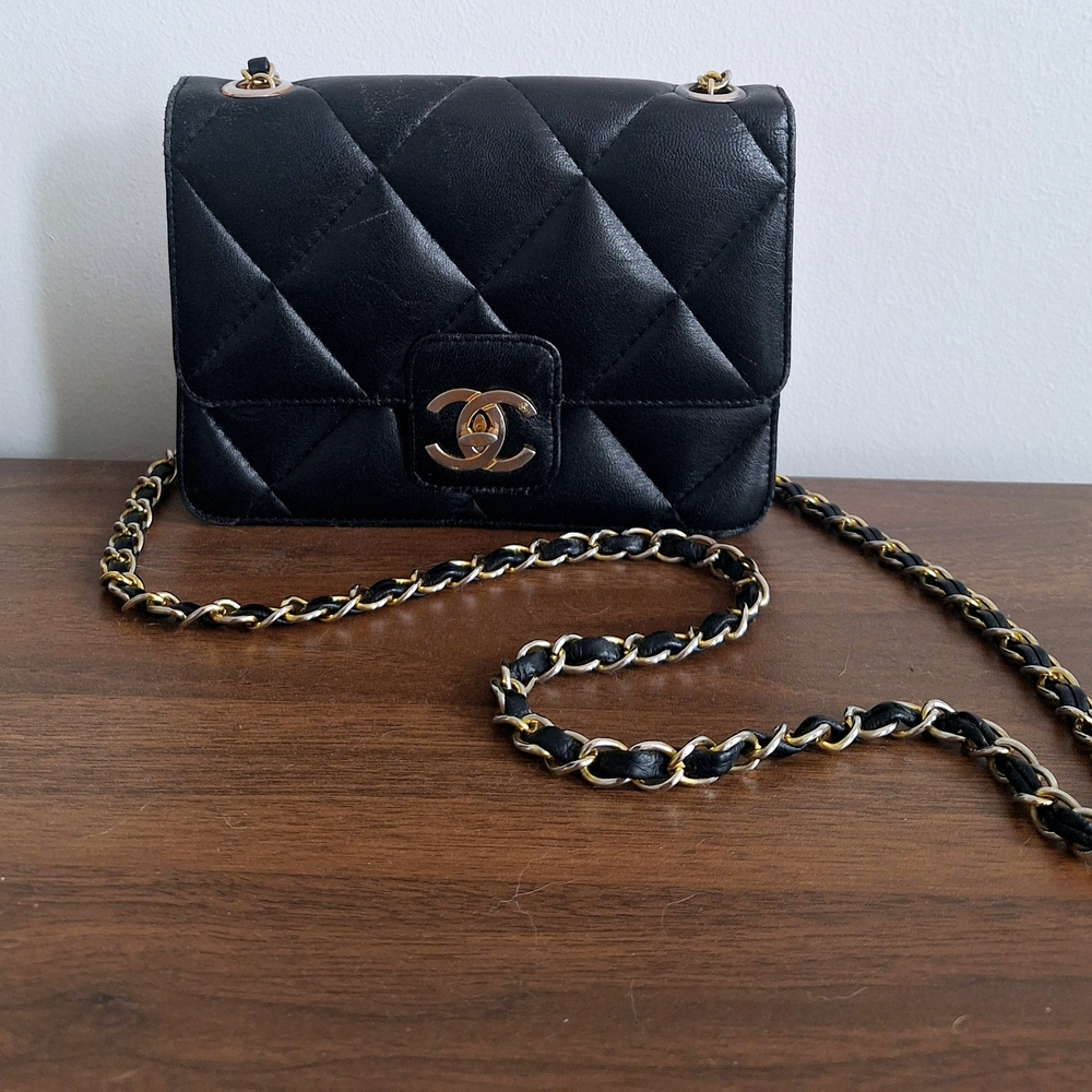 Chanel Black Quilted Leather Chain Bag
